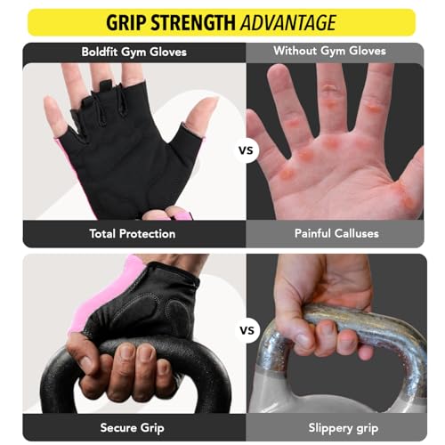 Image of Boldfit Gym Gloves for Women Workout Unisex Cushion Hand Gloves for Gym for Women for Cycling, Weightlifting, Workout Comfortable Fit Bike Riding, Cycling Handgloves - Coregrip