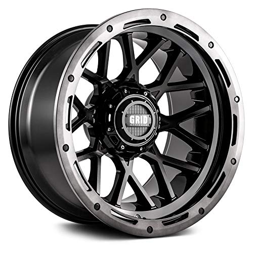 Grid Off-Road GD13 Custom Wheel - 20x9, 15 Offset, 6x139.7 Bolt Pattern, 108mm Hub - Gloss Black with Double Dark Tint Lip Rim