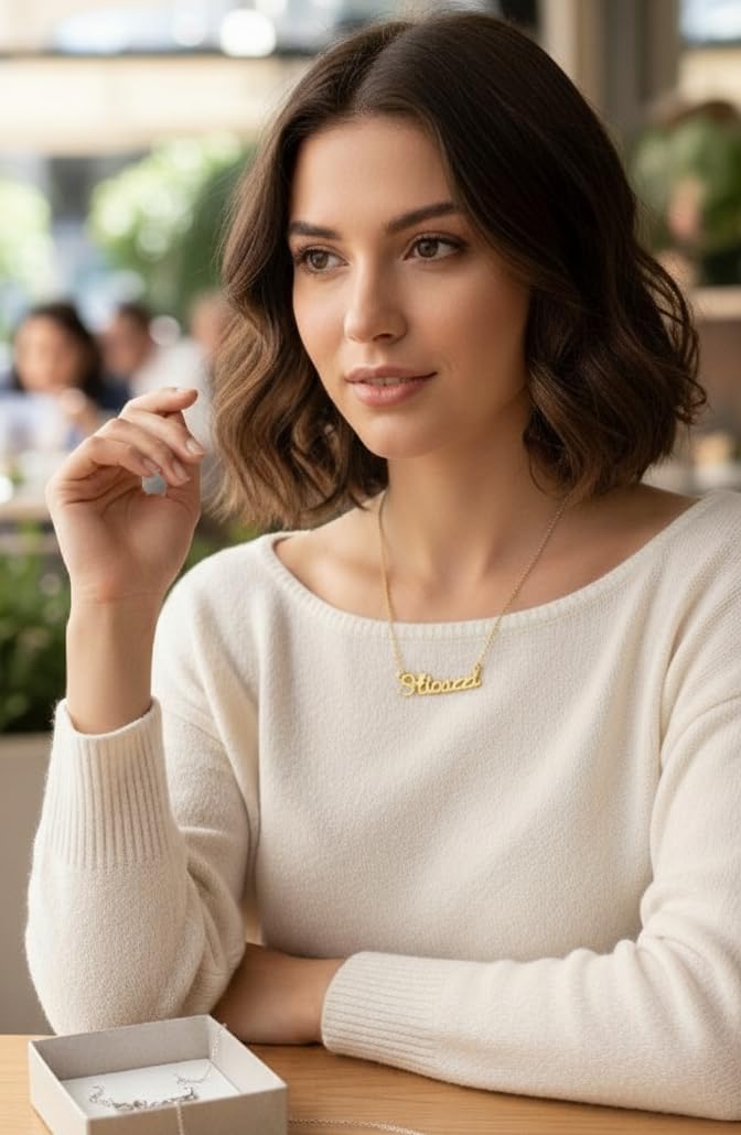Generico Collana Donna Sticazzi in Argento 925 Placcato Oro Giallo 18kt - Gioiello Artigianale Fatto a Mano in Italia - Idea Regalo Ironica ed Elegante con Catenina Robusta