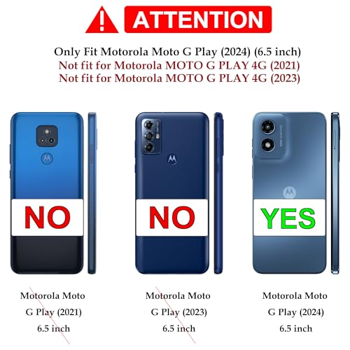 Gritup for Moto-G-Play-2024-(4G) Case with [HD Screen Protector×2], 360°Rotation Ring Kickstand [Military Grade] Case, for Motorola Moto G Play 2024(4G),Black - image 2