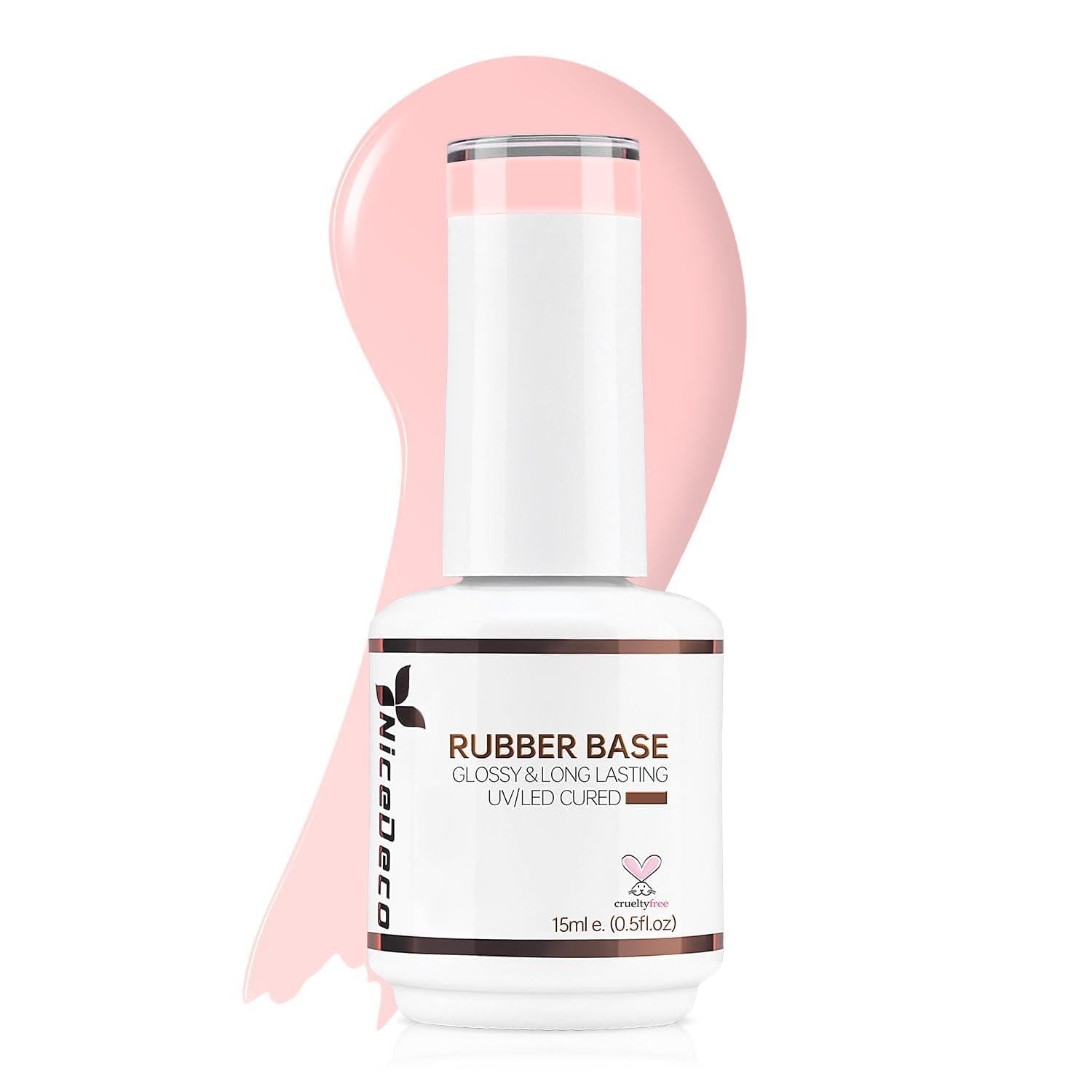 Nicedeco Base Rubber para Uñas Esmaltes Semipermanentes en Gel Base de Caucho UV/LED Soak-Off Colores Vibrantes y Duraderos 15ML 06 — view 25