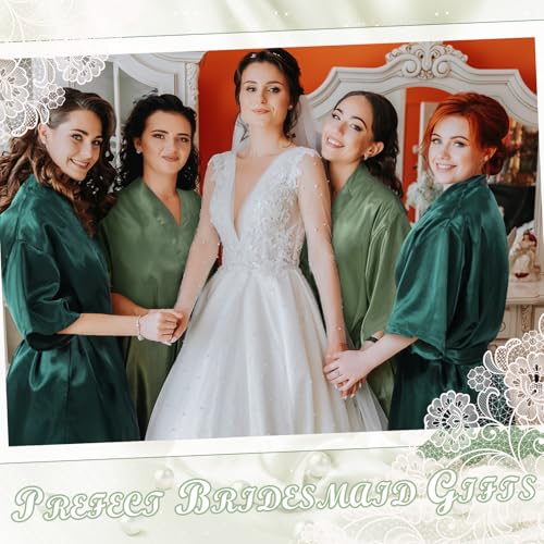 5 Pcs Bridesmaid Wedding Robes Silky Bridal Party Bride Bridesmaid Satin Bridal Robe for Wedding4