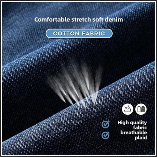 Men's Embroidered Jeans Slim Fit Straight Denim Pants Fashionable Casual Business Thin Trousers Clothing2