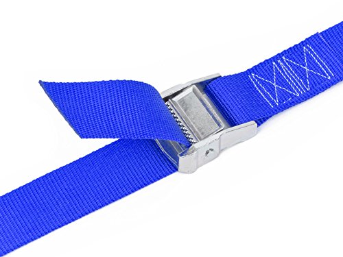 Powertye 1.5In X 4Ft Special Edition Heavy-Duty Lashing Strap With Heavy-Duty Buckle - Made In Usa - 300 Lb. Working Load Limit - Blue - 2-Pack #TOP1