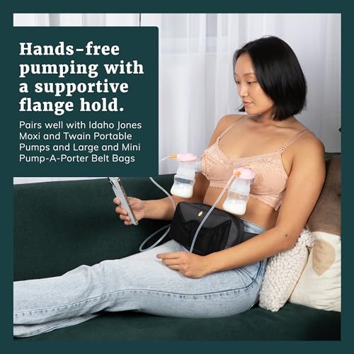 IDAHO JONES Hands Free Pumping and Nursing Bras for Breastfeeding and Pumping | Compatible with Spectra and Medela | Easy Secure Flange Attachment | Nursing and Pumping Bra | Tuscany | L | Aine