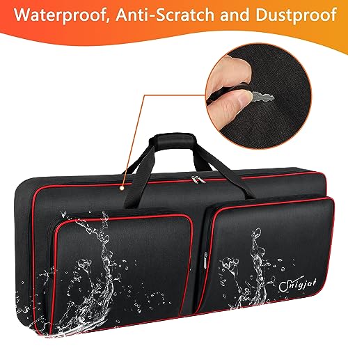 SNIGJAT 49 Key Keyboard Case Soft, Piano Bag with Padded Pockets for Instrument Parts and Accessories, Waterproof Keyboard Bag with Handle and Adjustable Shoulder Straps (Interior: 33.5"x 12.4"x3.9") - Thumbnail 6