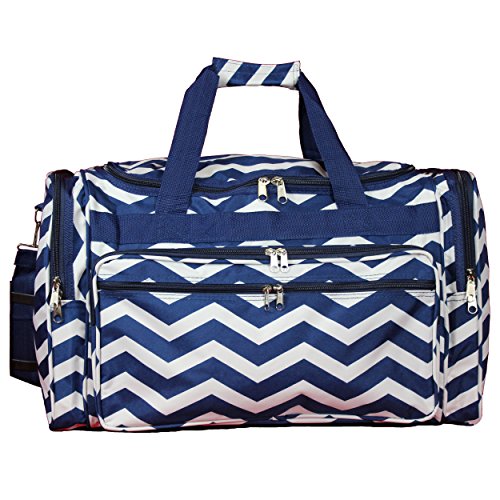 World Traveler Chevron Carry-On Duffel Bag – Lightweight, Durable Polyester with Adjustable Shoulder Strap