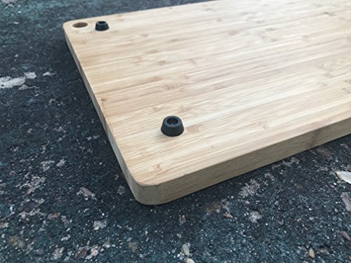 FireDisc - Premium 100% Bamboo Wood Cutting Board Block - with Knife Sharpener - Juice Grooves