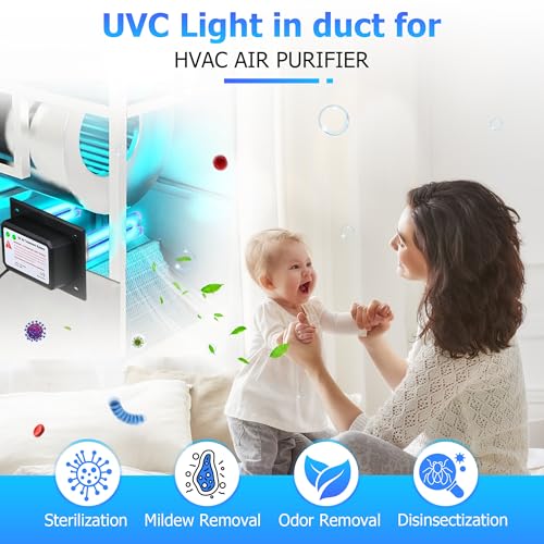 Image of Qualirey 26W HVAC UV Light Sanitizer Air Purifier for Whole House, 110V Dual UV UVC Light in Duct for HVAC Duct Filter, UV Duct Air Purifier for AC Air Conditioning