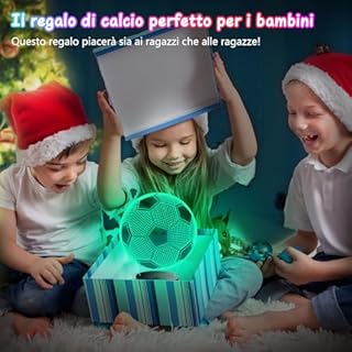 Polemera Regalo bambino 5 6 7 8 9 10 11 12 anni maschio, 3D Calcio Lampade con 16 colori cambia da telecomando, Regali di compleanno per ragazzi, ragazze e adolescenti, regalo comunione bambino