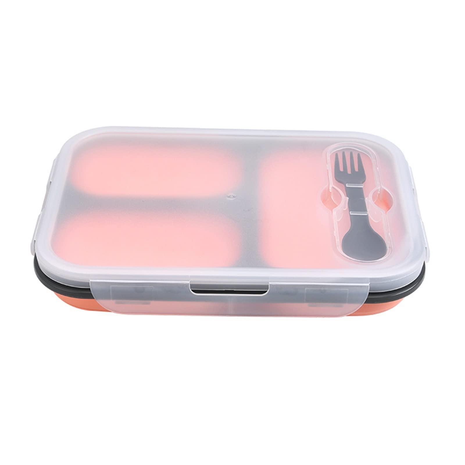 Boîte à Lunch Bento avec cuillères et fourchettes Multifonctions, Comprenant Un Couvercle Chauffant en PP, Une boîte de Cuisine rectangulaire Pliable et Un récipient de Conservation.