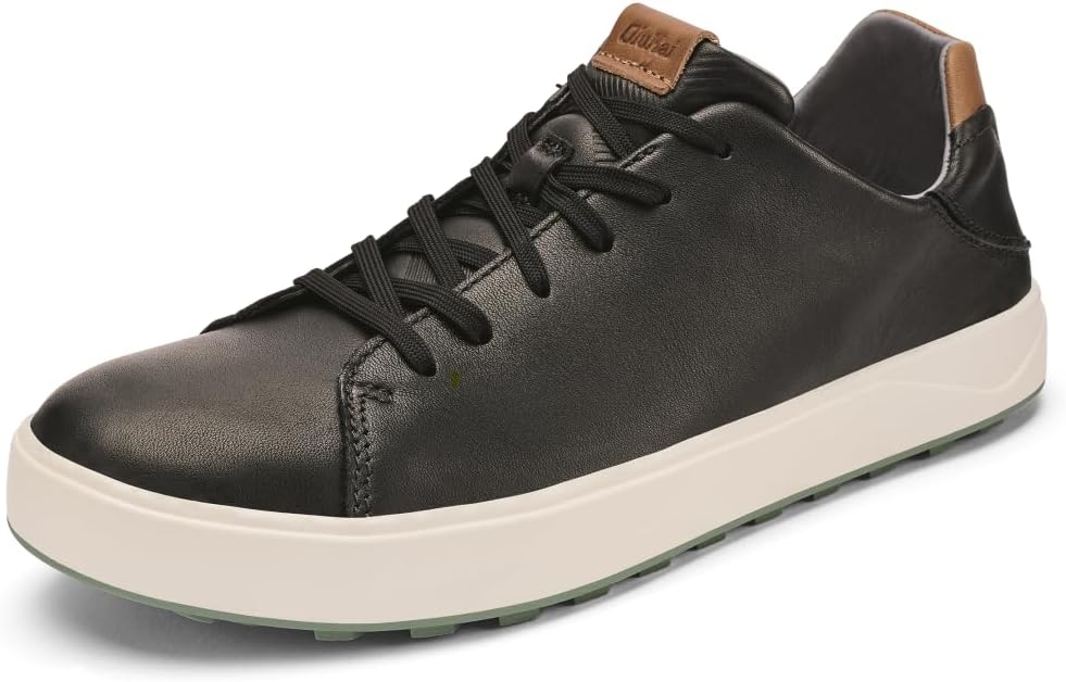 OLUKAI Wai'alae Men's Golf Shoes, Spikeless Golf Shoes, Supple Full-Grain Leather & Contoured Footbed, Waterproof & Stain-Resistant