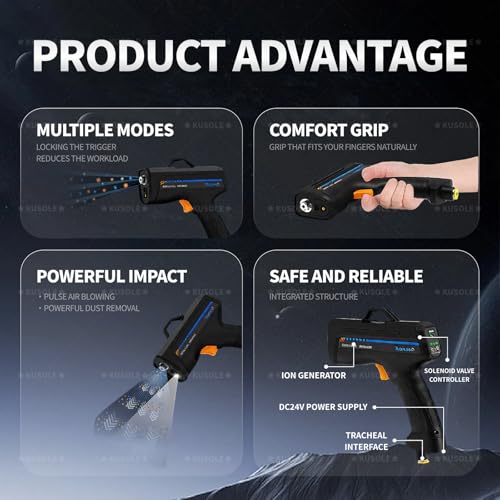 Ionizing Air Gun antistático portátil con luz y alarma miniatura 4
