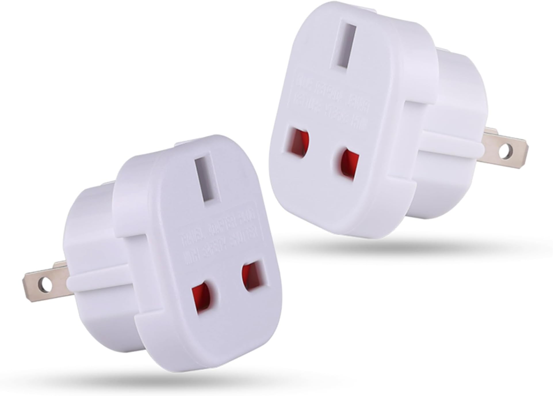 2 Pack UK to US Plug Adaptor (Type G to A & B), USA Travel Adapter 3 to 2 Pin UK to USA Plug Adapter American Plug Adapter UK to US, Canada, Australia, Jamaica, Mexico, Thailand, China & More