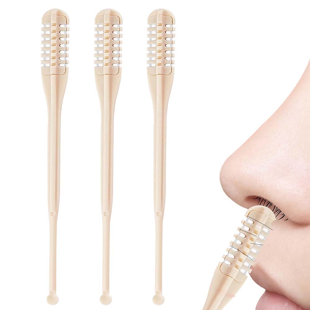 2-in-1 Manual Nose Hair Trimmer for Men Women 360 Rotating Nasal Hair Cutter with Ear Picker Portable Nose
