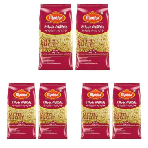 Image of Manna Little Millet 1Kg Unpolished, Certified Low GI, Glycemix Index value 27, Kutki /Samai /Same /Samulu. 20% more protein & 100% more Fibre than white rice. Natural Grains (Pack of 3)