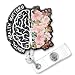 ZBBFSCSB Mental Health Matters Funny Glitter Badge Scroll Retractable with Metal Shark Clip, Cute Brain Badge Holder for Psychology Students, Christmas Birthday Gift for Doctor Nurse Psychologist MD