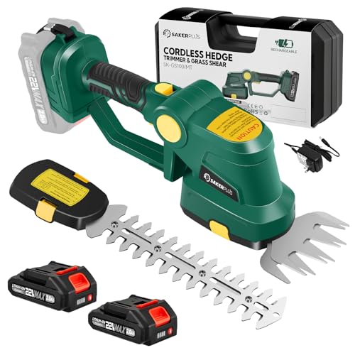 SakerPlus Cortasetos mejorado con 2 baterías (verde con 2 baterías)
