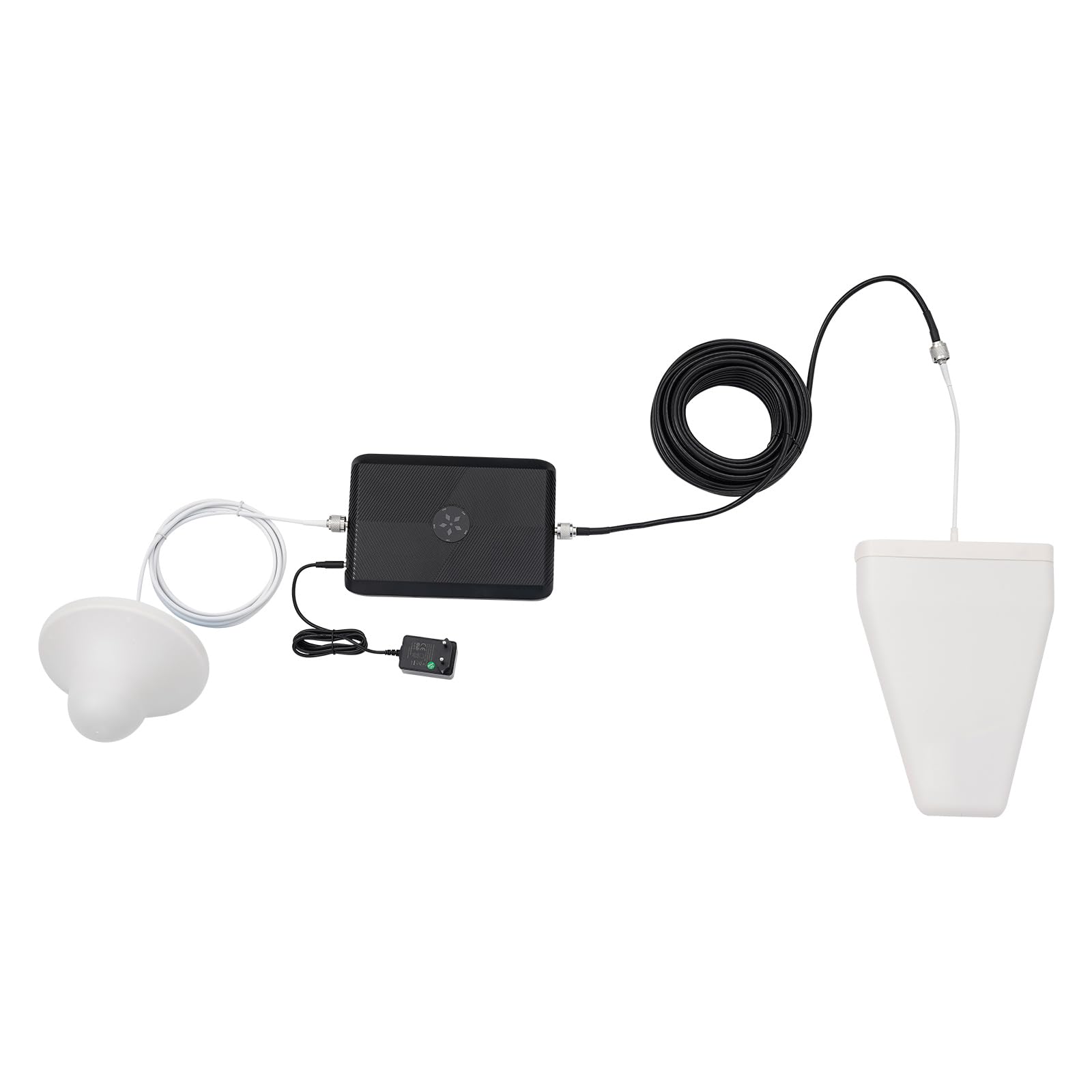 Amplificatore di segnale per cellulare, 66 dB, 372 m², 2G, 3G, 4G, 5G (nero) | Controllo intelligente AGC, montaggio a parete, con accessori completi, alloggiamento in PVC e ABS robusto