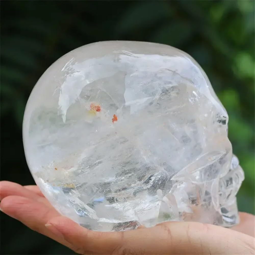 Transparent White Skull Hand-Carved with Quartz Crystal Home Decor(550-650)