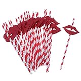  25pcs Labios Rojos Bar De Verano Del Partido Decoración Caliente Pajas De Beber Colorido Cóctel