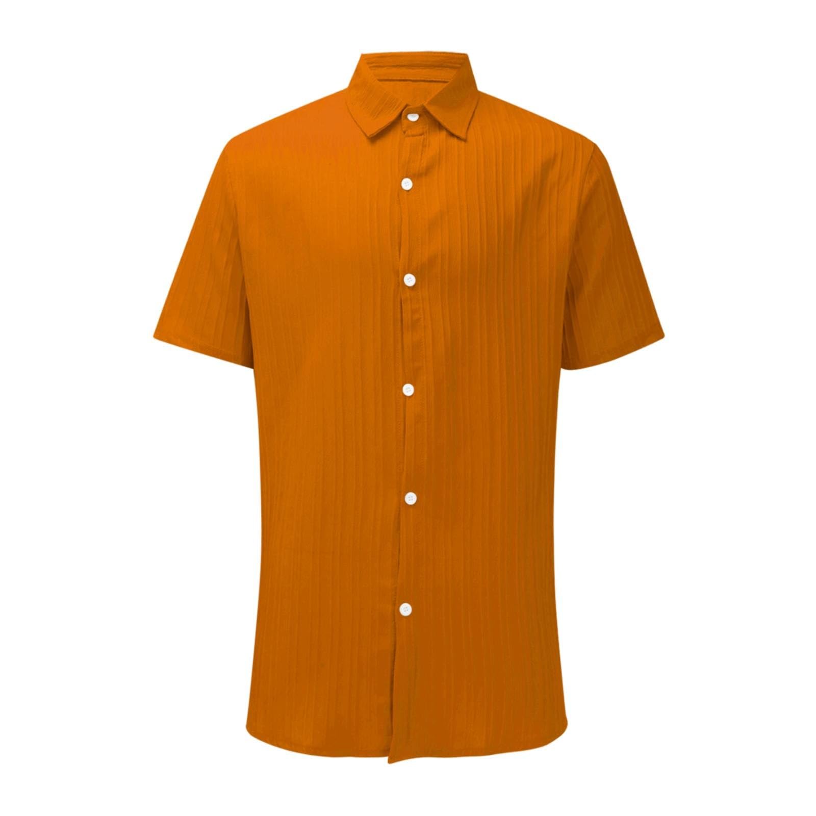 Generico Camicie da Uomo in Lino Camicie a Maniche Corte con Bottoni in Cotone Estivo Casual vestibilità Ampia Camicia Maniche Corte Uomo Camicia Blu Uomo Estiva