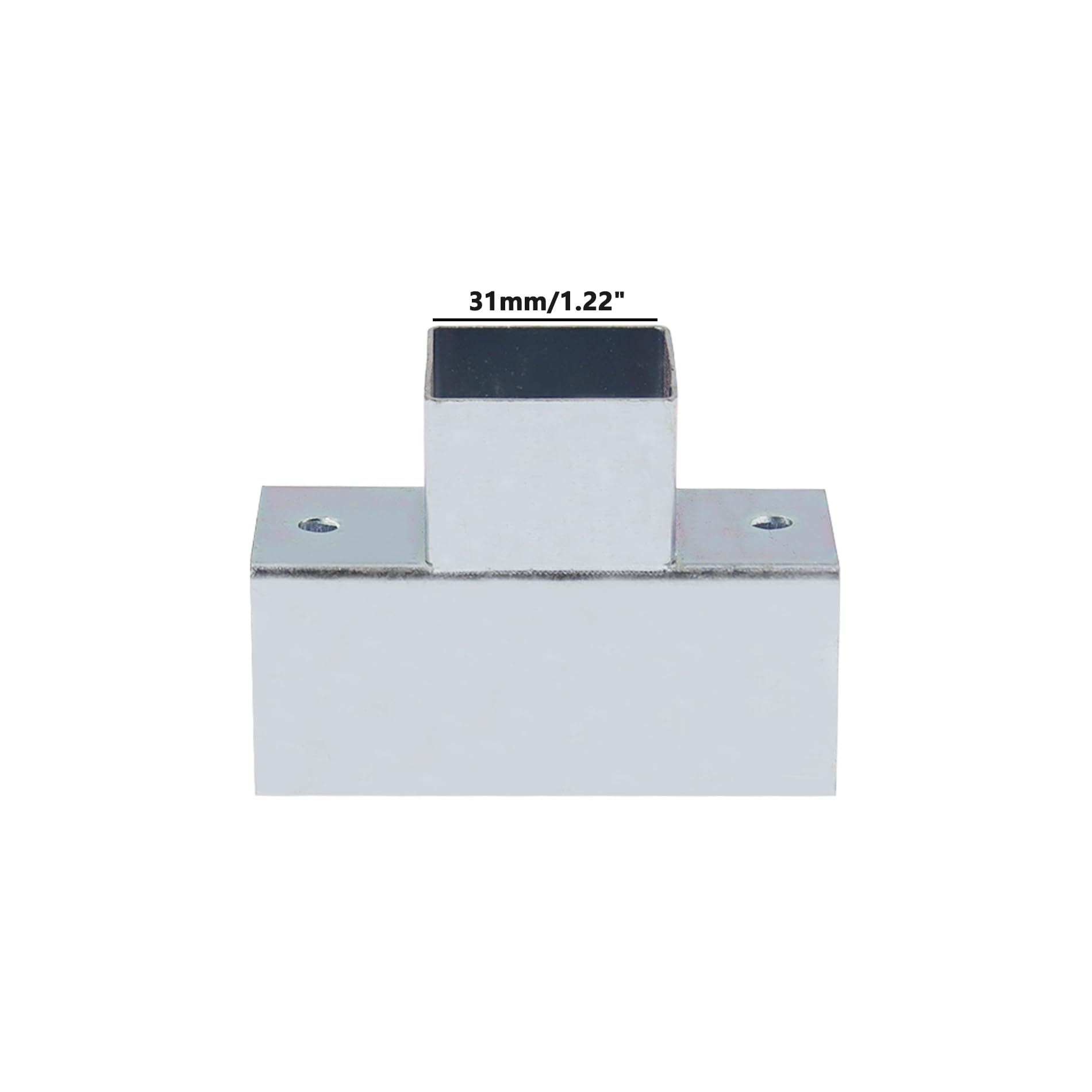 10 Pcs Square Tube Coupler,ULIFESTAR Slip Square Tube Connector,Galvanized Square Tube Fittings,1mm/0.04''Thick Square Tubing Joints For Square Pipe (20 * 30mm/0.78 * 1.18"-2 Way Tube - View #9