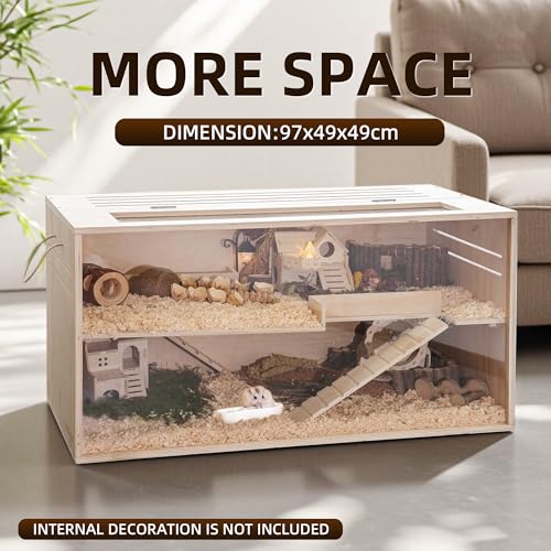 Pine Small Animals Houses&Habitats Chewproof, 40" Pine Guinea Pig Cage Hamster Cage for Small Animals (40" Large, Normal) - Image 4