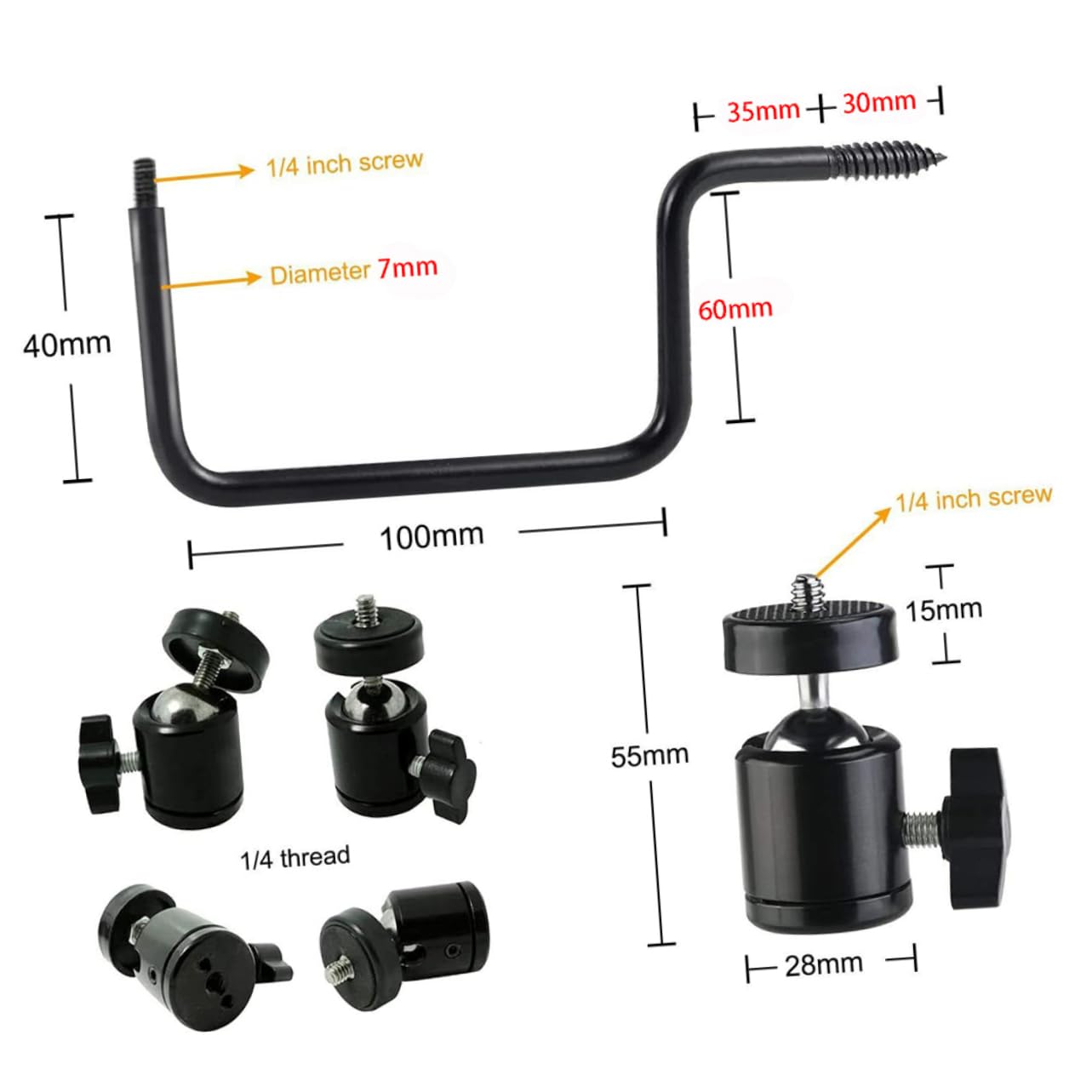 OSOLADY 360° Action Camera Mount Trail Camera Hanger Heavy Duty Metal Hook for Secure Outdoor Shooting