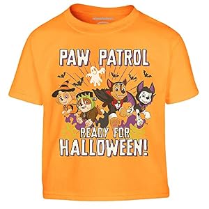 PAW PATROL Ready for Halloween Superhelden Skye Rubble Chase Marshall Kinder Jungen T-Shirt 104 Orange