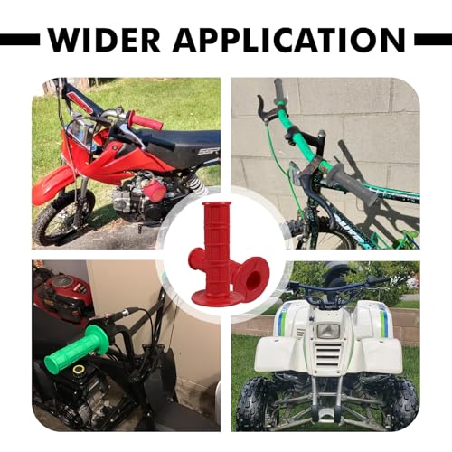Image of 2PCS Non-Slip Rubber Motorcycle Handlebar Grips, Universal Fit for Motorcycle, Dirt Bike, ATV, Powersports Accessories (Red)