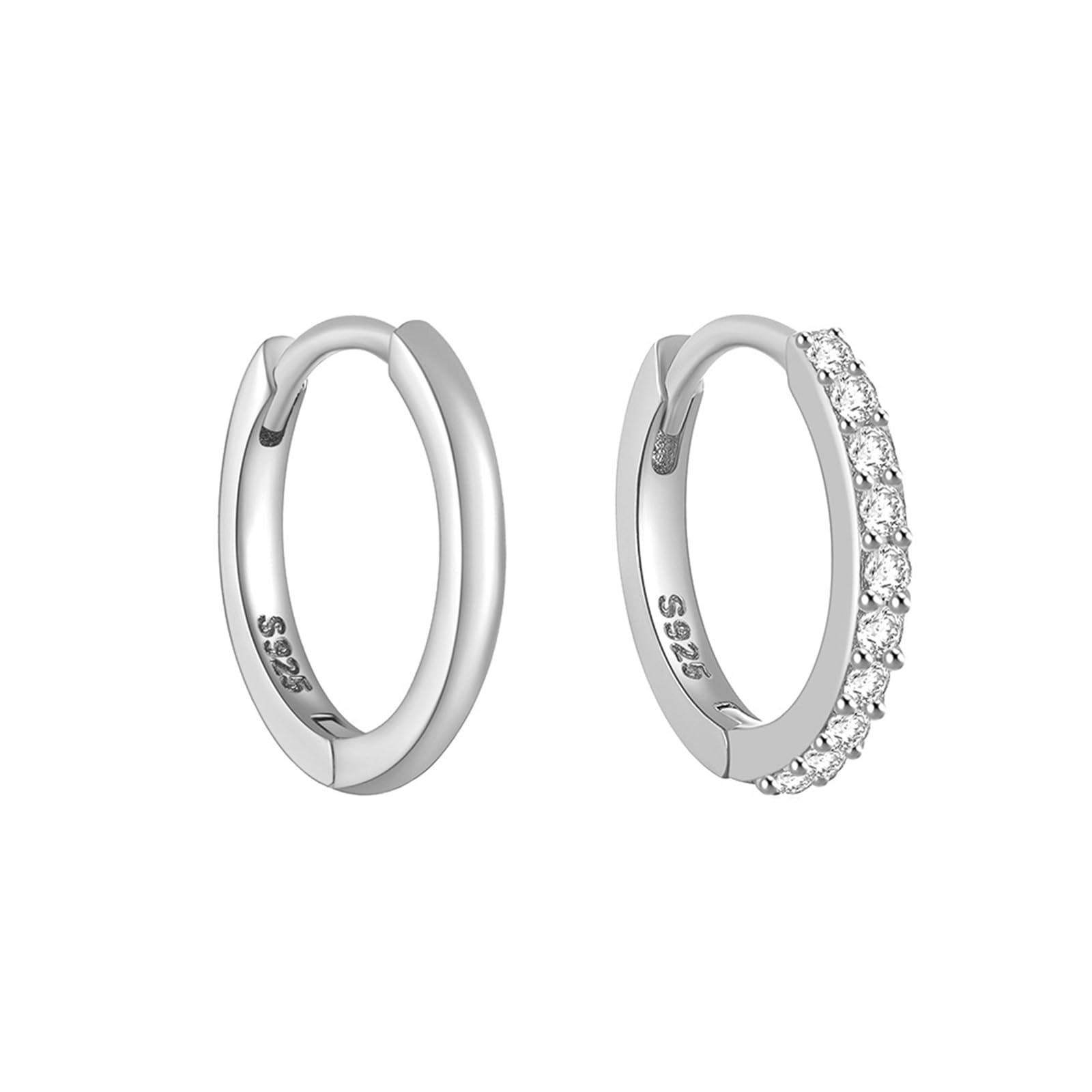 Orecchini Argento 925 Sterling Orecchini A Cerchio Di Zircone Argento Orecchini Cerchio Donna