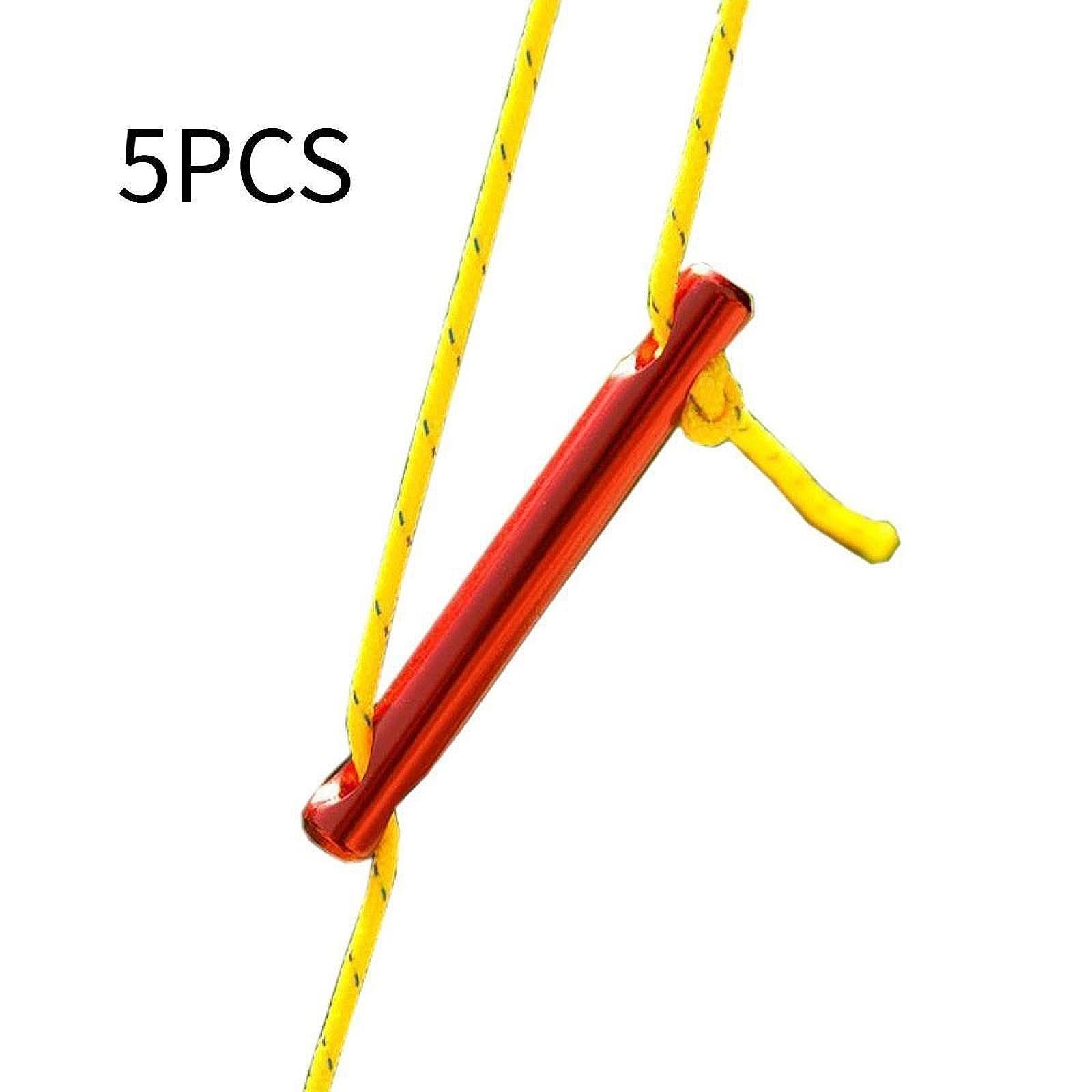 YIJU 5Pcs Cord Tensioners guyline Sticks Tarps Wind Rope Adjusters Fastener Buckles for Picnic Hiking Backpacking Camping Travel