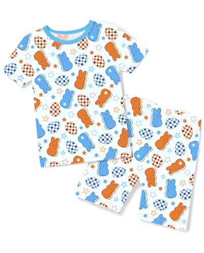 babee Reshinee Bamboo Viscose Toddler Pajamas Boys Girls Kids Baby Cool Short Summer Easter Pjs Set 2-3T Two Piece