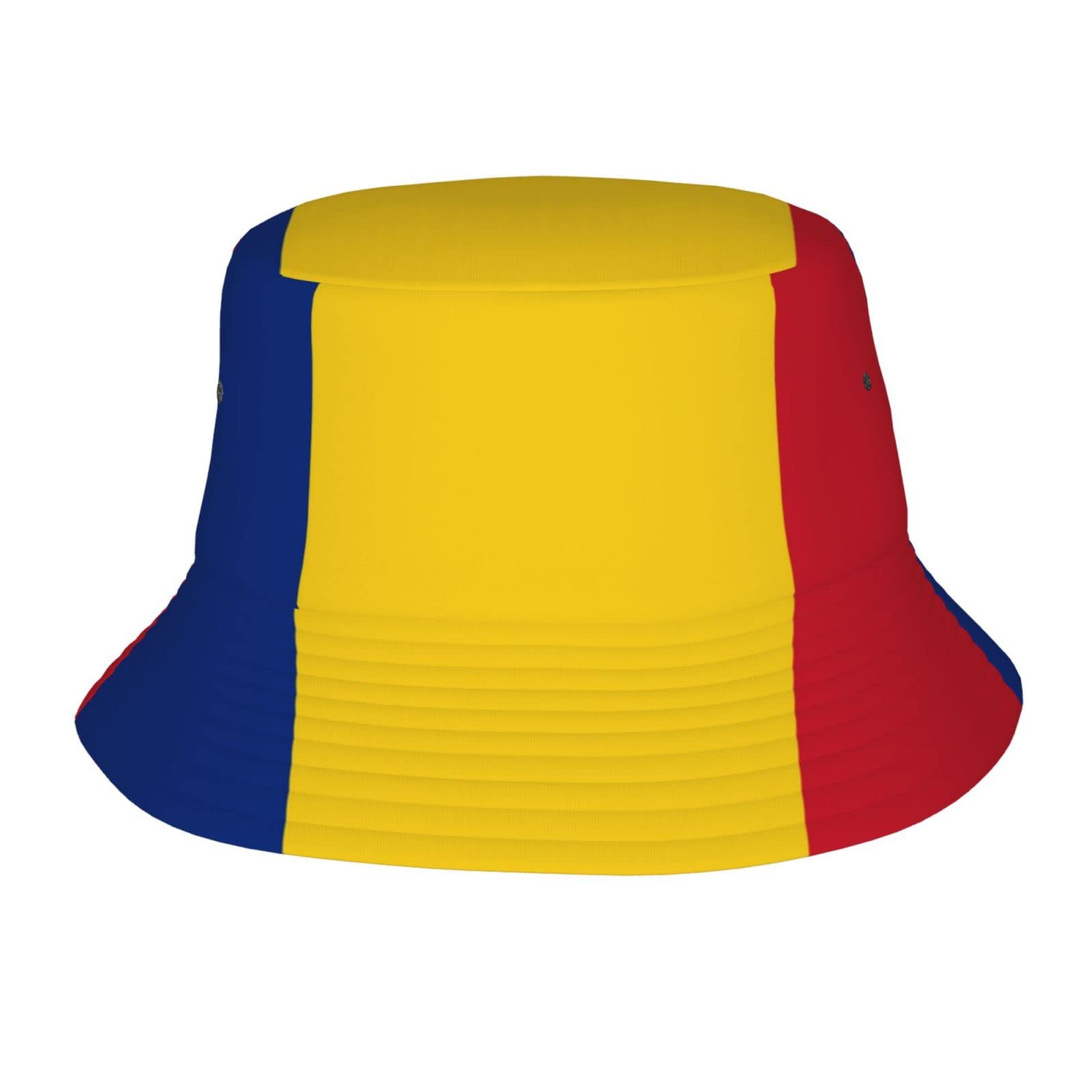 IUBBKI Romanian Flag Russian Flag Bucket Hats for Men Women, Funny Fashion Fisherman Caps for Beach Sun Protection