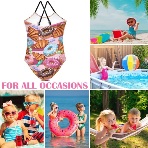 Image of Girls One Pieces Swimsuit Cute Beach Swimwear with Adjustable Strap 3-10 Years