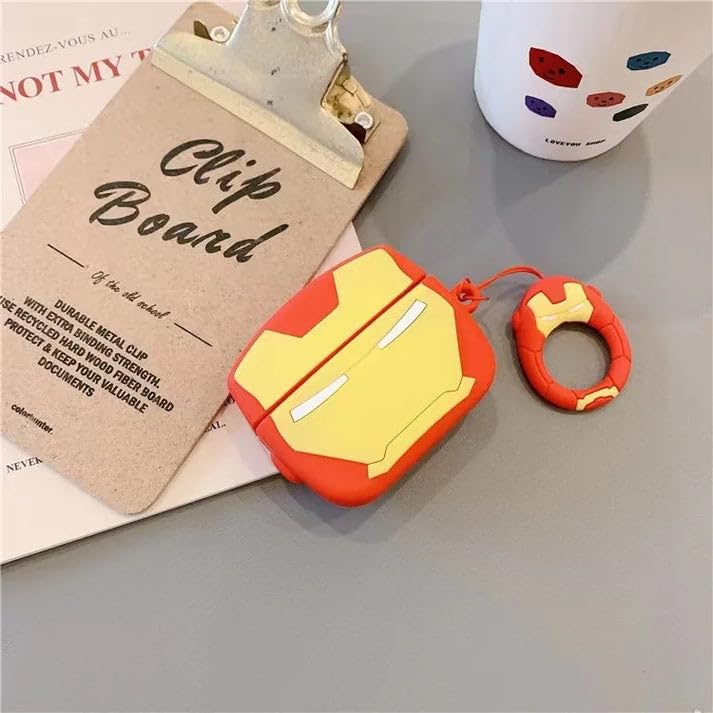 Image of Cartoon Silicone Case Compatible with Apple AirPods Pro 2 Case Cover - Cute 3D Shockproof 360 Protective Skin Cover with Keychain | AirPods Pro 2nd Gen Case (Iron-Man)