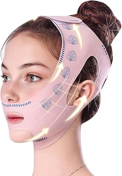 Reusable V Line Lifting Mask, Ice Cool Chin Strap for Double Chin and Jawline, Adjustable Bandage for Firming and Tightening Sagging Skin Sector