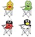 Kinder-Faltarmlehnstuhl in 4 lustigen Tier-Motiven: Pinguin - Marienkäfer - Frosch - Ente Klappstuhl Faltstuhl Campingstuhl für Kinder Frosch