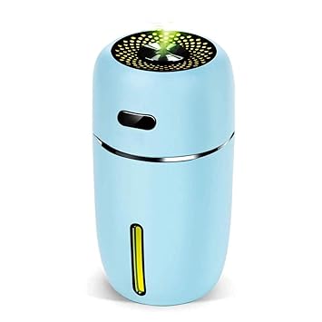 Lion Palace USB Car Diffusers Humidifier,200 Milliliter Mini Portable Humidifiers Air Purifier with 7 Colors LED Night Light,Car Office Room Bedroom, etc. (Blue)