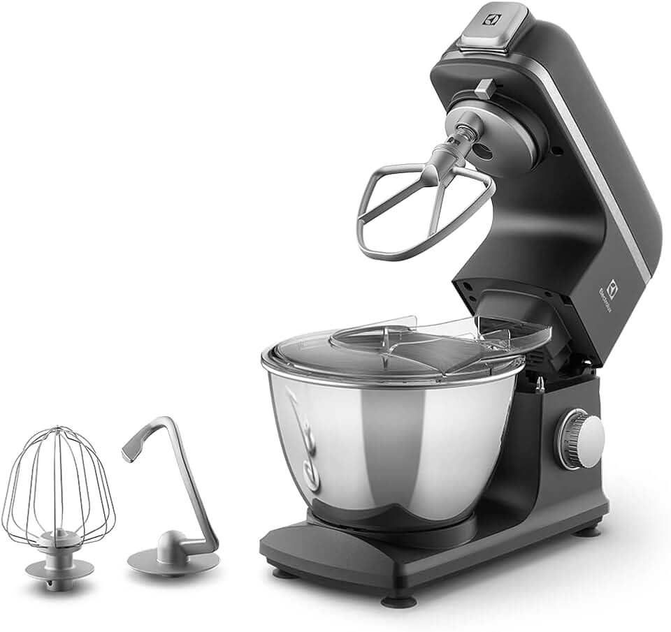 Electrolux Batedeira planetária potente capacidade 5L 800W 6 velocidades tigela inox massa pesada função pulsar antiderrapante KMP70 preto 127v