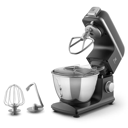 Batedeira planetária Electrolux potente capacidade 5L 800W 6 velocidades tigela inox massa pesada função pulsar antiderrapante KMP70 preto 127v