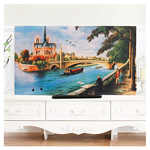 TV-Staubschutz, Europäische Dekorativer Innen Schirm-Abdeckung, Handgefertigt, 32-75 Zoll, Ölgemälde-Art TV-Schirm-Schutz, LCD-Schirm/Bogensieb