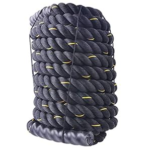 NENGGE Battle Rope Ø38mm Ø50mm Corde de Bataille Crossfit – Corde Ondulatoire pour Musculation Formation & Fitness Corde D&rsquo;entraînement et de Sport 9m 12m 15m, avec Ancrage,50mm,15M