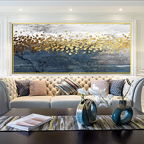 Impressions sur toile art peinture abstraite arbre doré pour grand mur