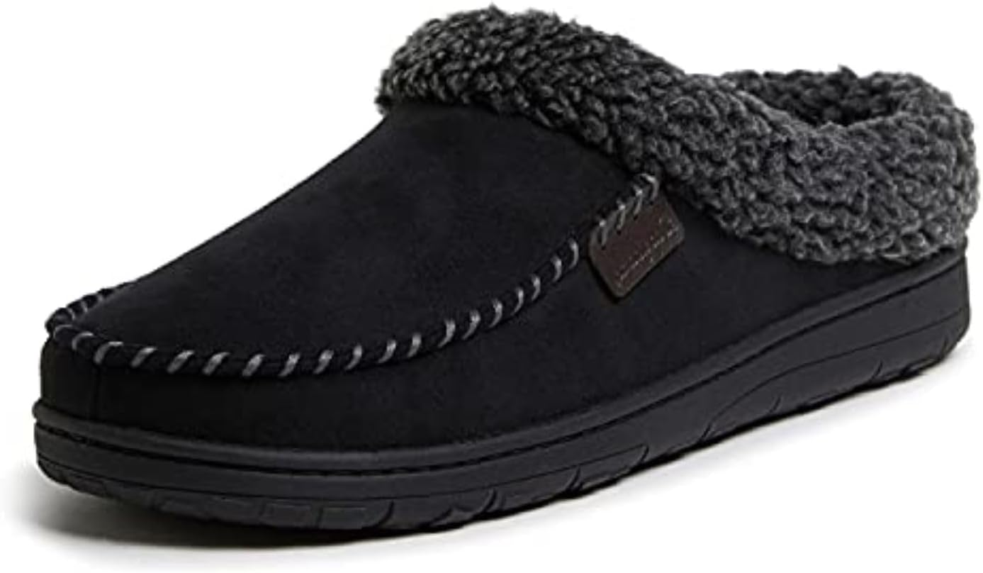 Men's Perforated Microsuede Clog Slipper