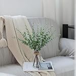 VIERENA 17.5" Artificial Eucalyptus Stems in Glass Vase with Faux Water,Fake Plant Eucalyptus Leaves White Seeds for Centerpiece Table Decorations Farmhouse Wedding Home Greenery Decor (Sage Green) - Image 5