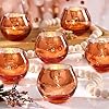 Lamorgift 24 pcs fall tealight candle holders mercury votive candle holders for burnt orangetable decorations terracotta decor glass votives for fall party boho wedding table centerpieces  urban country home decor
