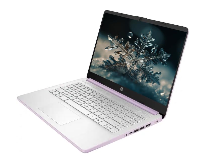 Image of HP 14 inch HD Business & Student Laptop Computer with 1-Year Office 365, Quad-Core Intel Processor, Windows 11 Laptop 4GB RAM 128GB UFS, NLY Earphones, Honey Lavender