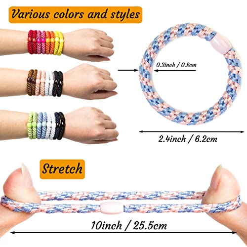 8 Pieces Girls Hair Bobbles Pack of 8 Multicoloured Elastic Bands Hair Bands Elastic Hair Bands Style 9, Mixed color, Style 9 - Image 3